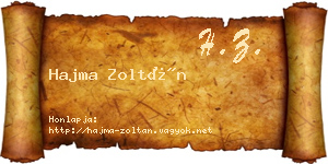 Hajma Zoltán névjegykártya