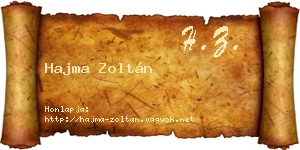Hajma Zoltán névjegykártya
